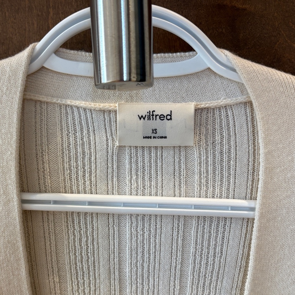 Wilfred Ivory Ribbed Knit Cardigan - Picture 2 of 3
